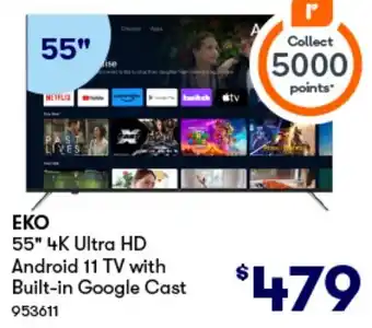 Woolworths 55" 4K Ultra HD Android 11 TV with Built-in Google Cast offer