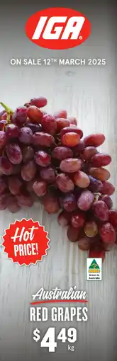 IGA Red Grapes offer