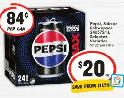 IGA Pepsi, Solo or Schweppes offer