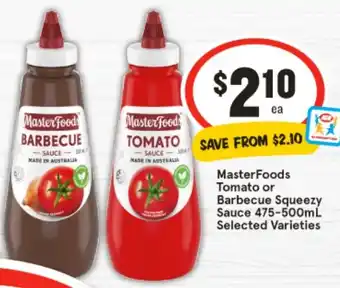 IGA MasterFoods Tomato or Barbecue Squeezy Sauce offer