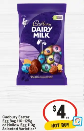 IGA Cadbury Easter Egg Bag or Hollow Egg 110g Selected Varieties* offer