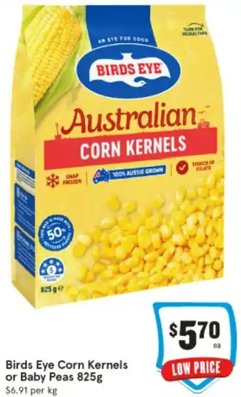 IGA Birds Eye Corn Kernels or Baby Peas offer