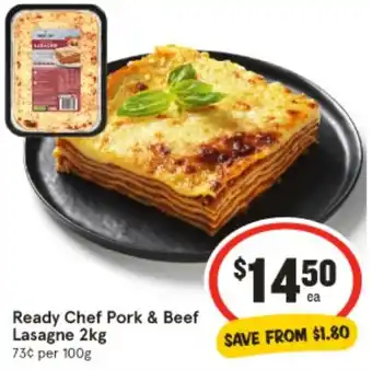 IGA Ready Chef Pork & Beef Lasagne offer