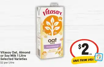 IGA Vitasoy Oat, Almond or Soy Milk offer