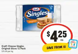 IGA Kraft Cheese Singles Original Slices offer