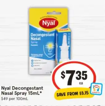 IGA Nyal Decongestant Nasal Spray offer