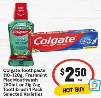 IGA Colgate Toothpaste, Freshmint Plax Mouthwash offer