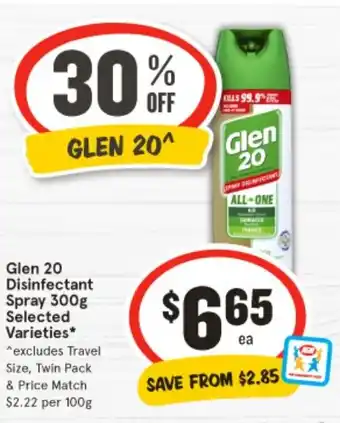 IGA Glen 20 Disinfectant Spray offer