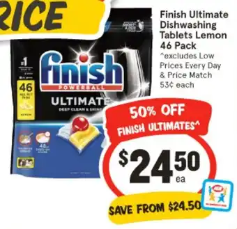 IGA Finish Ultimate Dishwashing Tablets Lemon offer