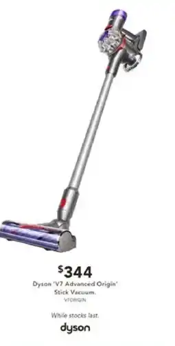 Harvey Norman Dyson 'V7 Advanced Origin' Stick Vacuum. offer