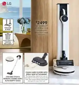 Harvey Norman LG 'CordZero A9CX Elite Stick Vacuum with All-in-One Tower, offer