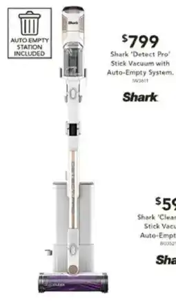 Harvey Norman Shark 'Detect Pro Stick Vacuum with Auto-Empty System offer