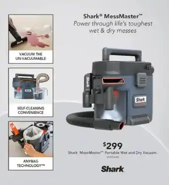 Harvey Norman Shark 'MessMaster™ Portable Wet and Dry Vacuum offer