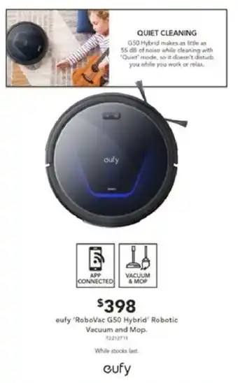 Harvey Norman oufy "Robovac G50 Hybrid' Robotic Vacuum and Mop offer