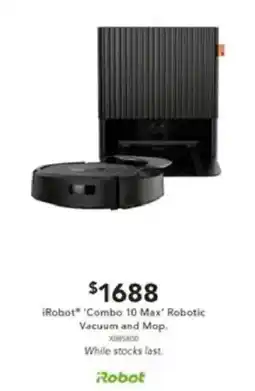 Harvey Norman iRobot 'Combo 10 Max' Robotic Vacuum and Mop offer