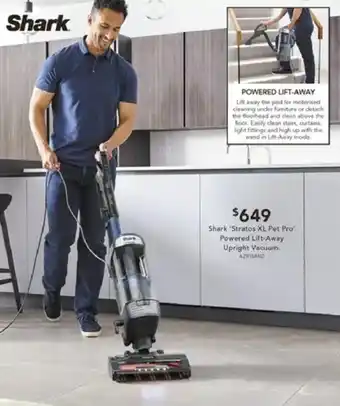 Harvey Norman Shark 'Stratos XL Pet Pro' Powered Lift-Away Upright Vacuum, offer