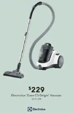 Harvey Norman Electrolux 'Ease C3 Origin' Vacuum offer