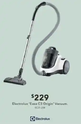 Harvey Norman Electrolux 'Ease C3 Origin' Vacuum offer