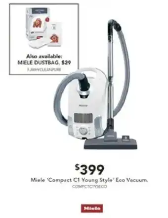 Harvey Norman Miele 'Compact C1 Young Style' Eco Vacuum. offer