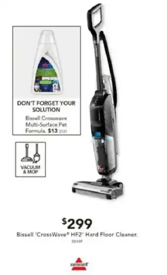 Harvey Norman Bissell 'CrossWave HF2 Hard Floor Cleaner offer