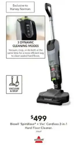 Harvey Norman Bissell 'SpinWave + Vac' Cordless 2-in-1 Hard Floor Cleaner. offer