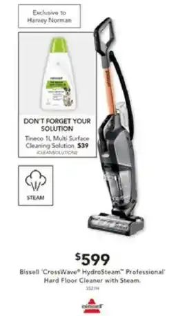 Harvey Norman Bissell 'CrossW Hard Floor Cleaner with Steam. offer