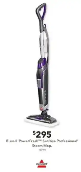 Harvey Norman Bissell 'PowerFreshM Sanitise Professional' Steam Mop. offer