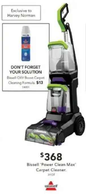 Harvey Norman Bissell 'Power Clean Max" Carpet Cleaner. offer