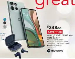 Harvey Norman moto g75 5G* 256GB with moto buds. offer