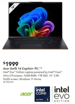 Harvey Norman Acer Swift 16 Copilot+ PC offer