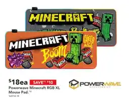 Harvey Norman Powerwave Minecraft RGB XL Mouse Pad offer