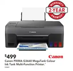 Harvey Norman Canon PIXMA G3660 MegaTank Colour Ink Tank Multi-Function Printer offer