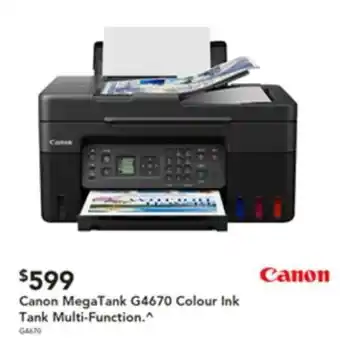 Harvey Norman Canon MegaTank G4670 Colour Ink Tank Multi-Function. offer