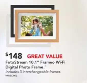 Harvey Norman FotoStream 10.1" Frameo Wi-Fi Digital Photo Frame.* Includes 3 interchangeable frames offer