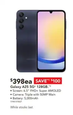 Harvey Norman Galaxy A25 5G 128GB. offer