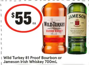 IGA Liquor Wild Turkey 81 Proof Bourbon or Jameson Irish Whiskey offer