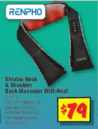 JB Hi-Fi Shiatsu Neck & Shoulder Back Massager With Heat offer