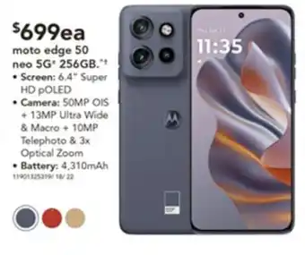 Harvey Norman Moto edge 50 neo 5G 256GB. offer