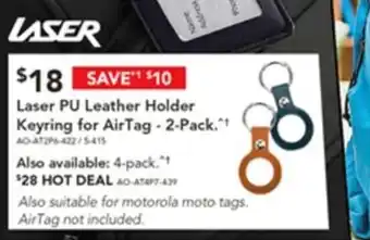 Harvey Norman Laser PU Leather Holder Keyring for AirTag offer