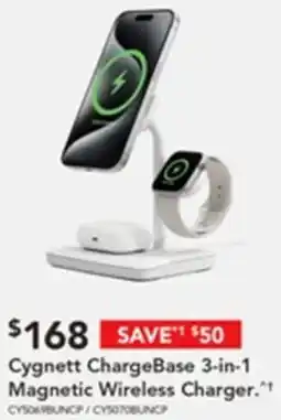 Harvey Norman Cygnett ChargeBase 3-in-1 Magnetic Wireless Charger offer