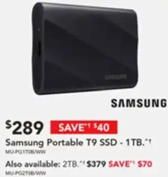 Harvey Norman Samsung Portable T9 SSD - 1TB offer