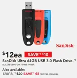 Harvey Norman SanDisk Ultra 64GB USB 3.0 Flash Drive offer