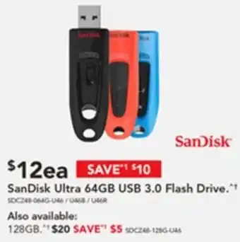 Harvey Norman SanDisk Ultra 64GB USB 3.0 Flash Drive offer