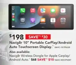 Harvey Norman Navig8r 10" Portable CarPlay/Android Auto Touchscreen Display offer