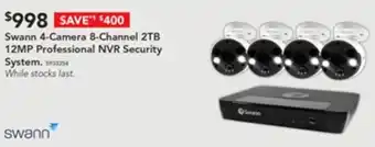 Harvey Norman Swann 4-Camera 8-Channel 2TB 12MP Professional NVR Security offer