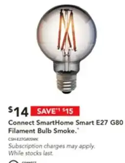 Harvey Norman Connect SmartHome Smart E27 G80 Filament Bulb Smoke offer