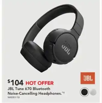 Harvey Norman JBL Tune 670 Bluetooth Noise-Cancelling Headphones offer