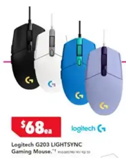 Harvey Norman Logitech G203 LIGHTSYNC Gaming Mouse offer