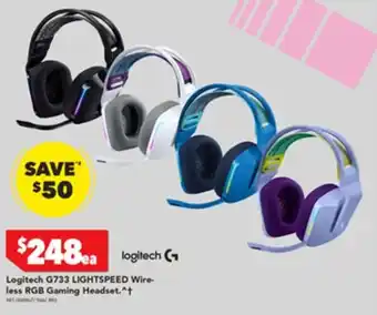 Harvey Norman Logitech G733 LIGHTSPEED Wire- less RGB Gaming Headset offer