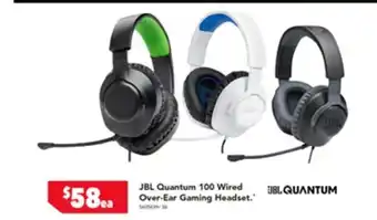 Harvey Norman JBL Quantum 100 Wired Over-Ear Gaming Headset offer